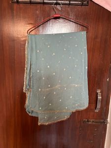 Beautiful Teal Floral Print Ethnic Gown