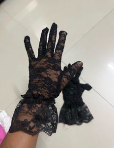 black mesh party gloves 🧤