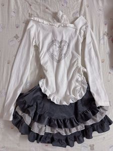 Cute Ruffle Skirt and Top Set
