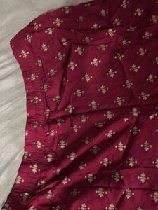 Maroon Kurta with Gold Print