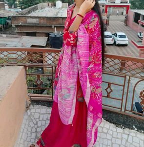Pink Floral Kurta Set