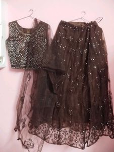 New Elegant Black Sequined Lehenga Choli
