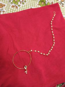 Elegant Pearl Nath with Chain