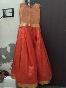 Stunning Orange Ethnic Gown