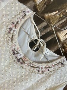 White &amp; Pink Floral Kurta