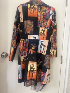 Vibrant Print Mini Dress with Belt style