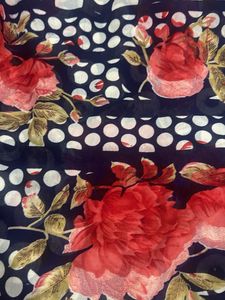 Blue Floral Polka Dot Dupatta