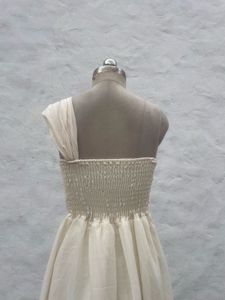 Elegant One-Shoulder Cream Dress