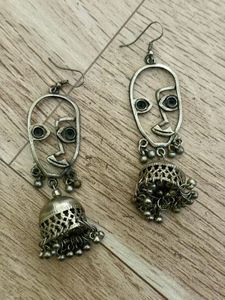 Unique Face Design Jhumka Earrings