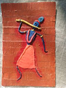 Handmade Rustic Krishna Melody Artwork