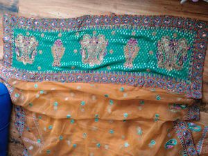 Designer lehanga Saree with unstitched blouse
