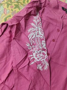 Elegant Pink Embroidered  Top