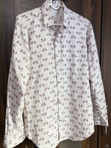 Men's Floral Print Button-Up Shirt