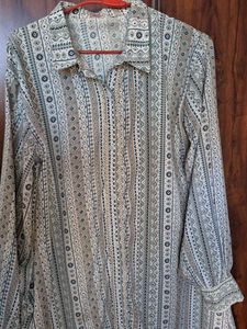 Bohemian Print Button-Up Shirt