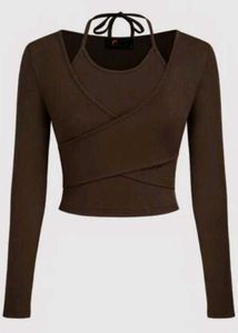 Chic Layered Long Sleeve Top in S size