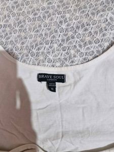 White Tie-Front Crop Top