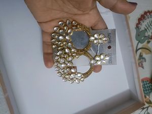 Designer Party Wear Long Silver Stones Earrings