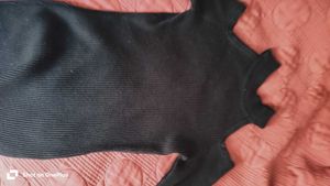 Black Cold Shoulder Ribbed Knit Top