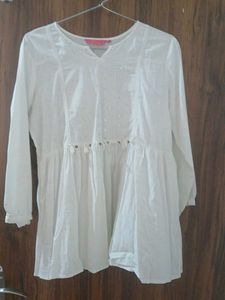 Elegant White Cotton Kurta
