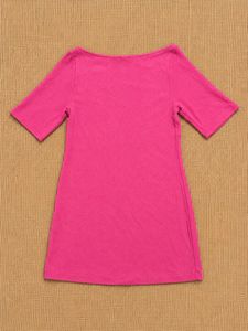 H&amp;M Crepe Vibrant Pink Ruched Front Top