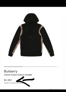 Burberry Hoodie Checkered Sleeves