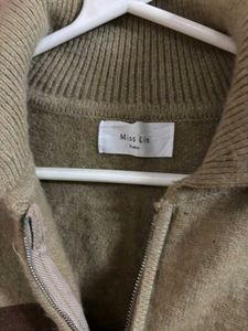 Striped Zip-Up Sweater