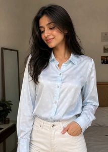 Stylish Light Blue Oversized Shirt