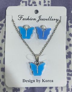 FREE DELIVERY Butterfly Pendant and Earrings Set