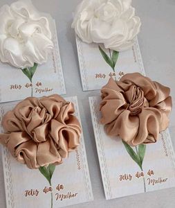 trendy satin scrunchies cards set of 5