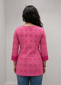 Pink Printed Kurta (XS)