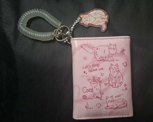 Cute wallet WITH A CAT KEYCHAIN