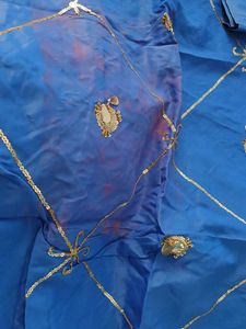 Royal Blue lehenga with Gold Embellishments