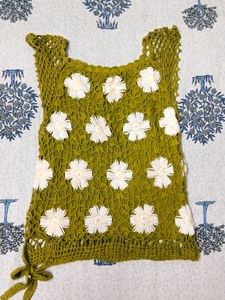 Beautiful Crochet Mehendi Green Top