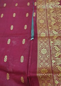 Elegant Maroon &amp; Gold Woven Saree