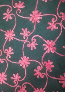 unstitched embroidery black full suit piece