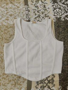Chic White Corset Tank Top
