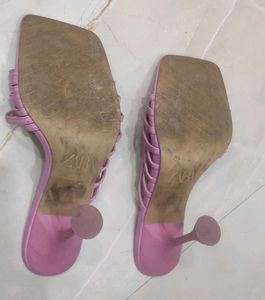 Zara Pink Heeled Sandals - Size 39
