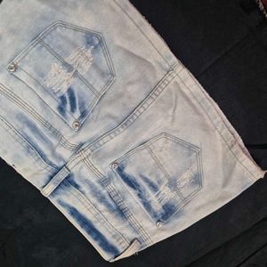 Distressed Denim micro Mini Skirt