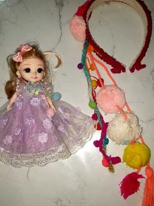 Doll with Dress & Hairband pack of combo 2