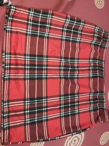 Red Plaid Mini Skirt