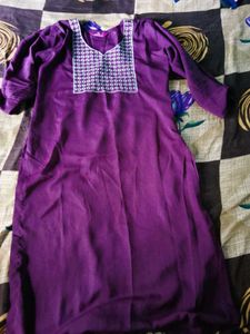Elegant Purple Kurta with White Salwar