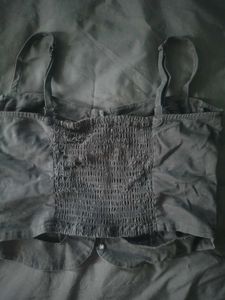 Chic Black Button-Up Corset Top
