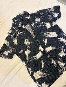 Stylish Black & White Printed Shirt