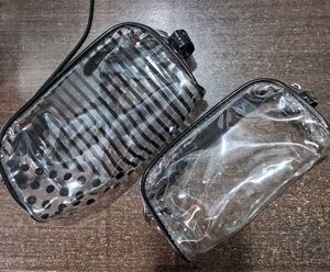 Set of 2 Clear Cosmetic Bags