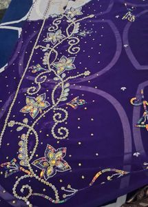 Price Drp white with Purple partywear stone work s