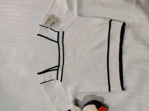 White Knit Cropped Cardigan