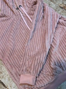 Cozy Ribbed Pink Hoodie