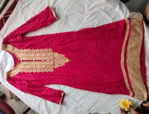 Embroidered Kurta with Mirror Work
