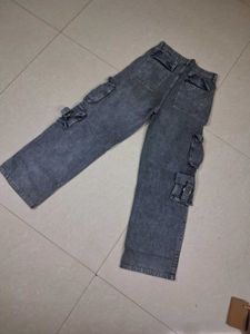Stylish Grey Cargo Jeans