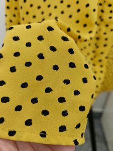 Mango Tie Up Collar Top